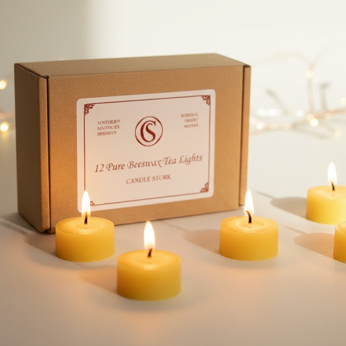 Pure Beeswax Tea Light Candles-zoom-