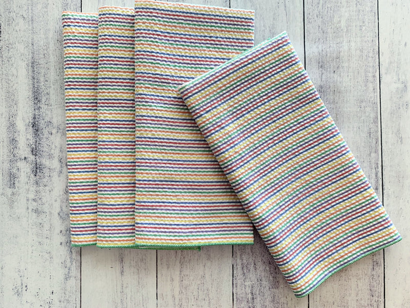 Rainbow Seersucker Cloth Napkins | Set of Four-zoom-
