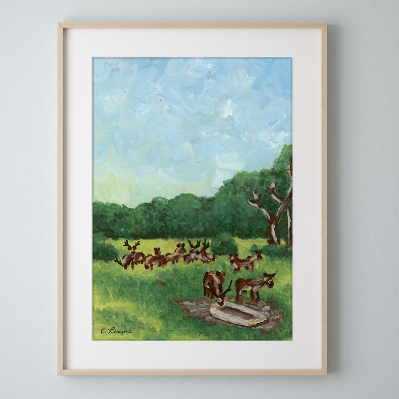 Texas Hill Country Ranch Painting | Fine Art Print-zoom-