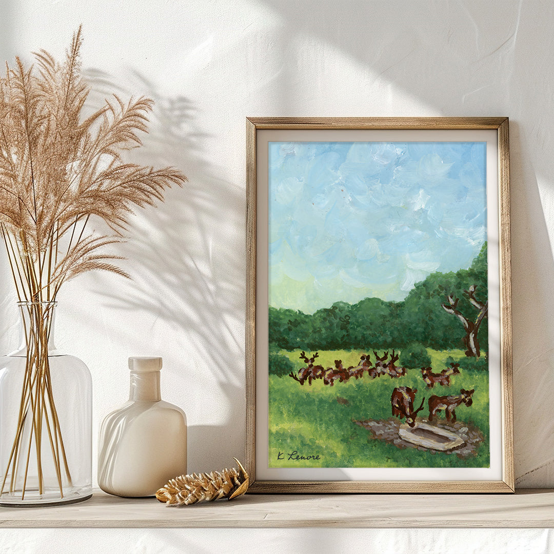 Texas Hill Country Ranch Painting | Fine Art Print