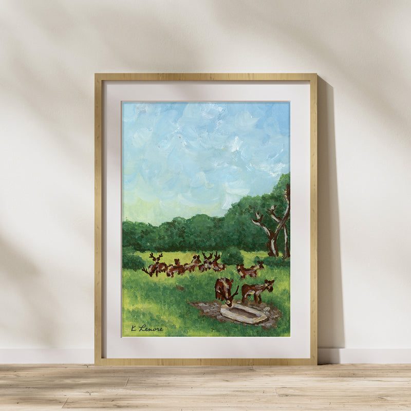 Texas Hill Country Ranch Painting | Fine Art Print-zoom-