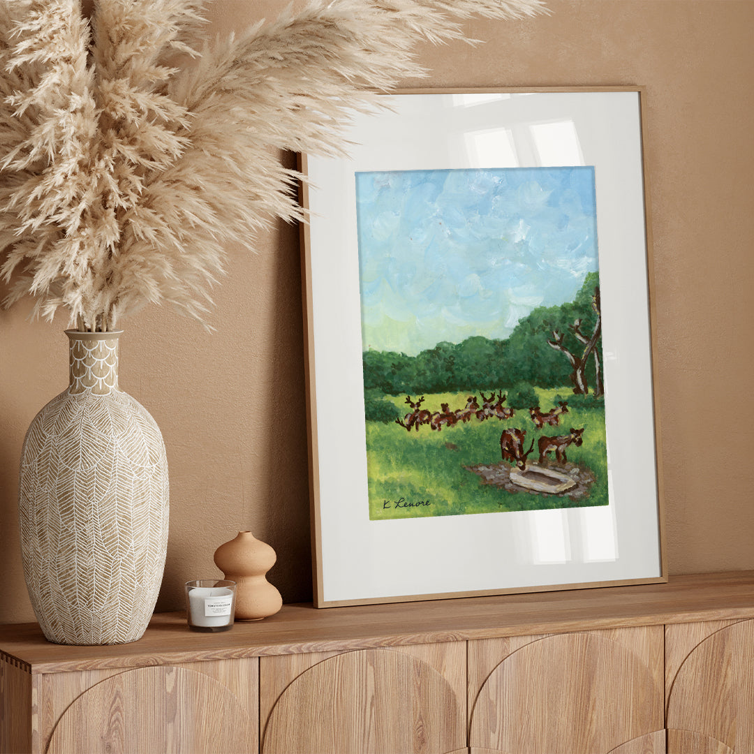 Texas Hill Country Ranch Painting | Fine Art Print