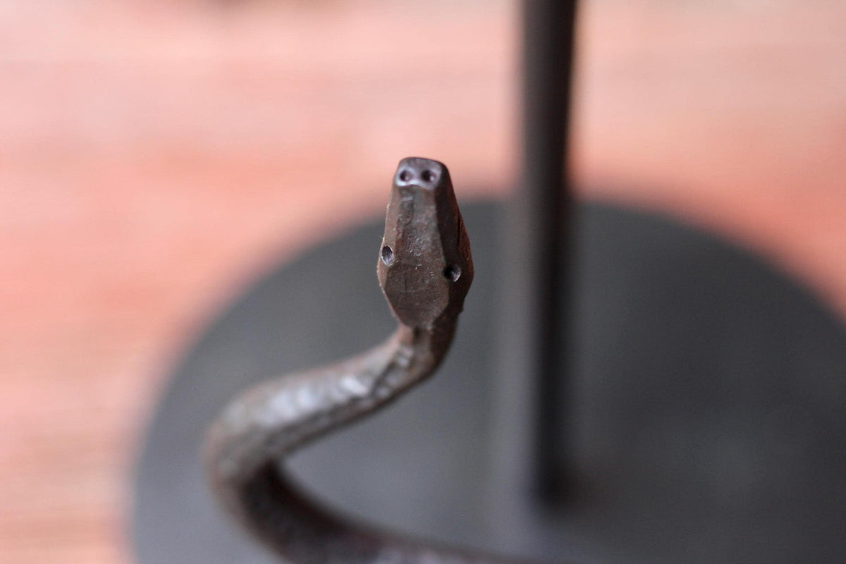 Hand Forged Rattlesnake Paper Towel Holder | Metal Kitchen Stand-2
