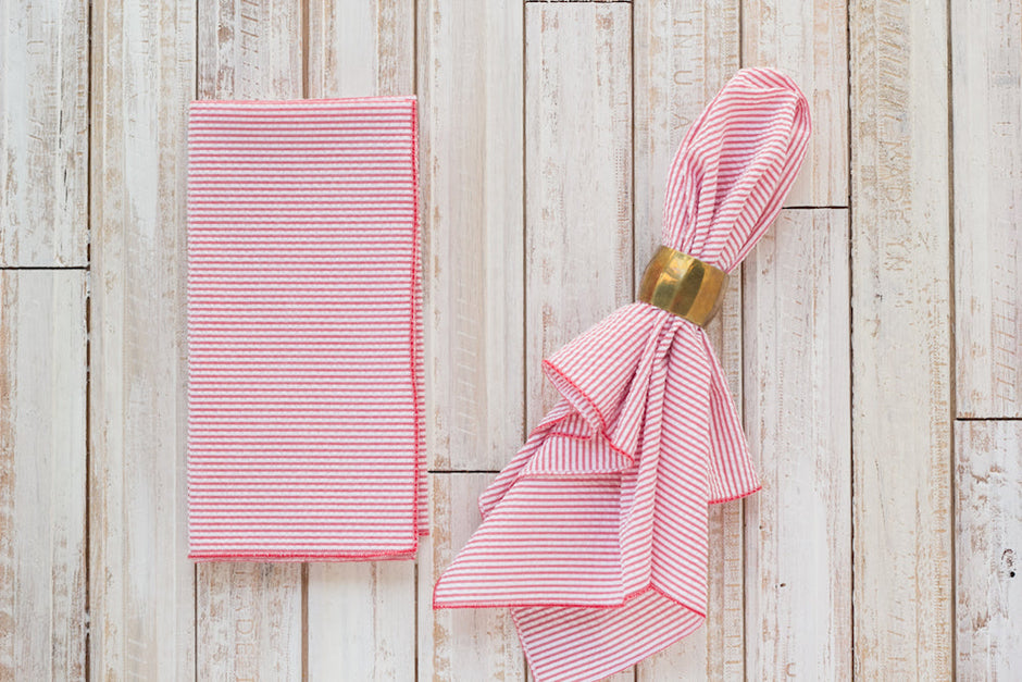 Seersucker Dinner Napkins | Set of 4
