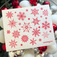Red & White Nordic Snowflakes Swedish Dishcloth