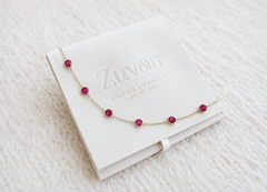 July Birthstone Ruby Bracelet | Sterling Silver & Gold Gemstone Jewelry - Aware House