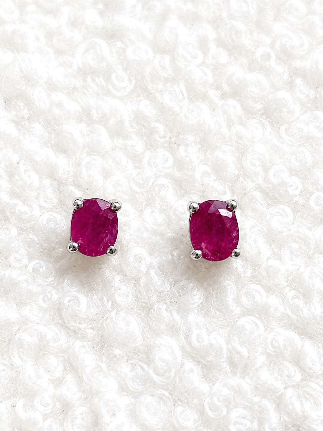 Oval Birthstone Stud Earrings-2