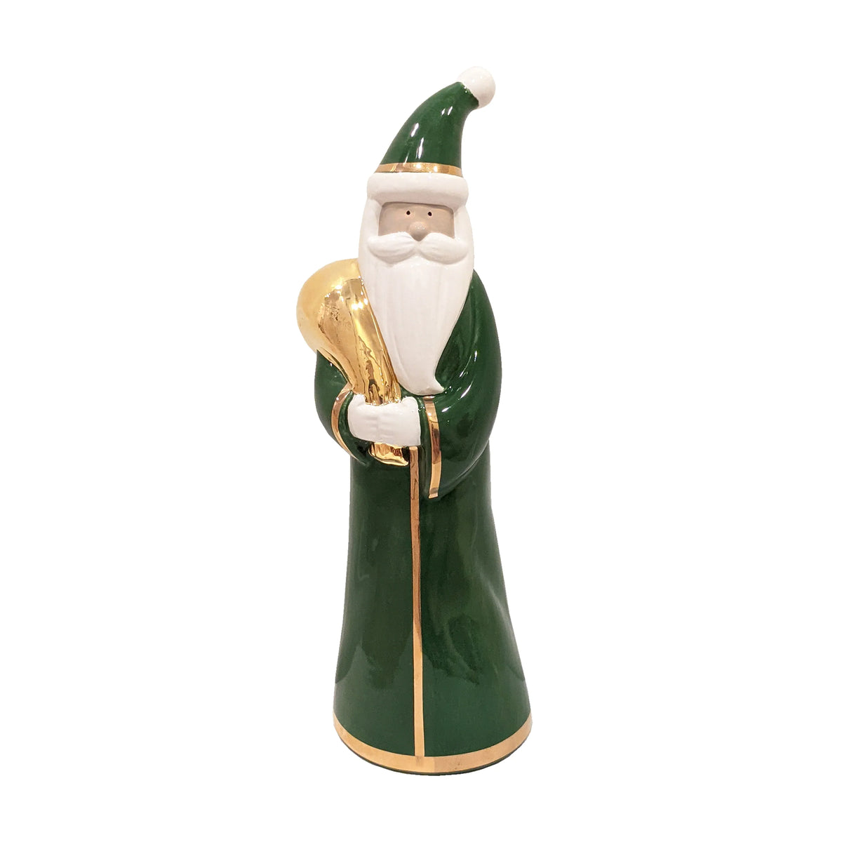 Holiday Green Santa with 22K Gold Accents-zoom-2