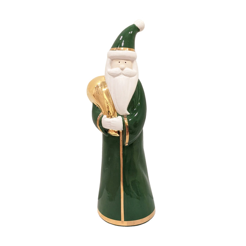 Holiday Green Santa with 22K Gold Accents-zoom-