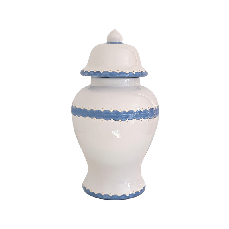 Scallop Ginger Jars in French Blue-zoom-