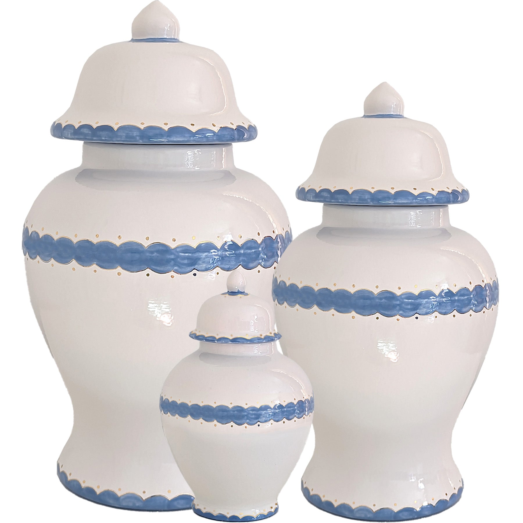 Scallop Ginger Jars in French Blue - Aware House