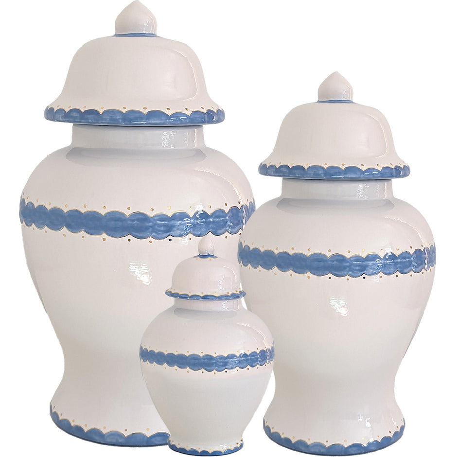 Scallop Ginger Jars in French Blue - Aware House