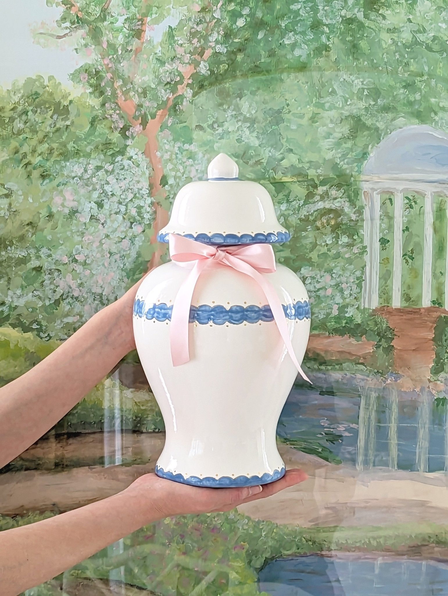 Scallop Ginger Jars in French Blue - Aware House