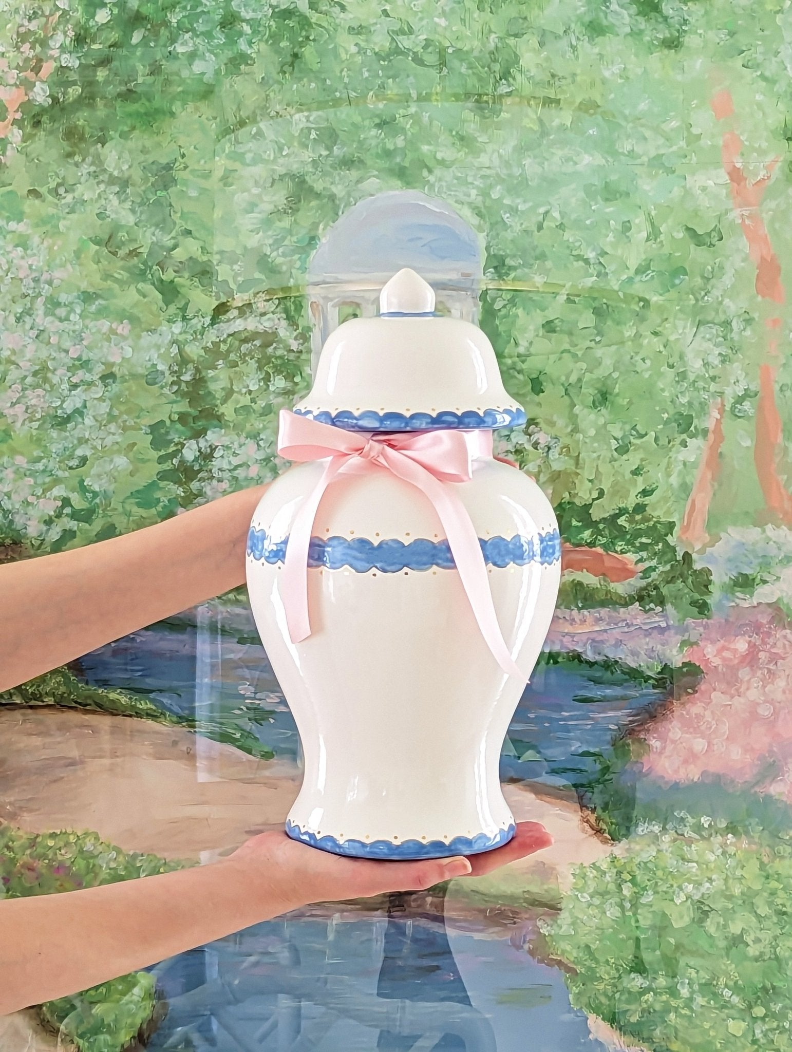 Scallop Ginger Jars in French Blue - Aware House