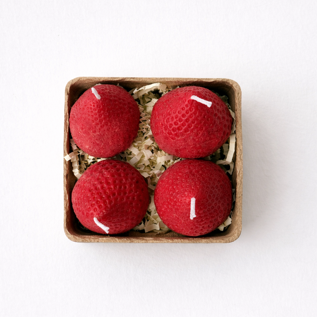 Large Strawberry Candles | Pack of Four-8
