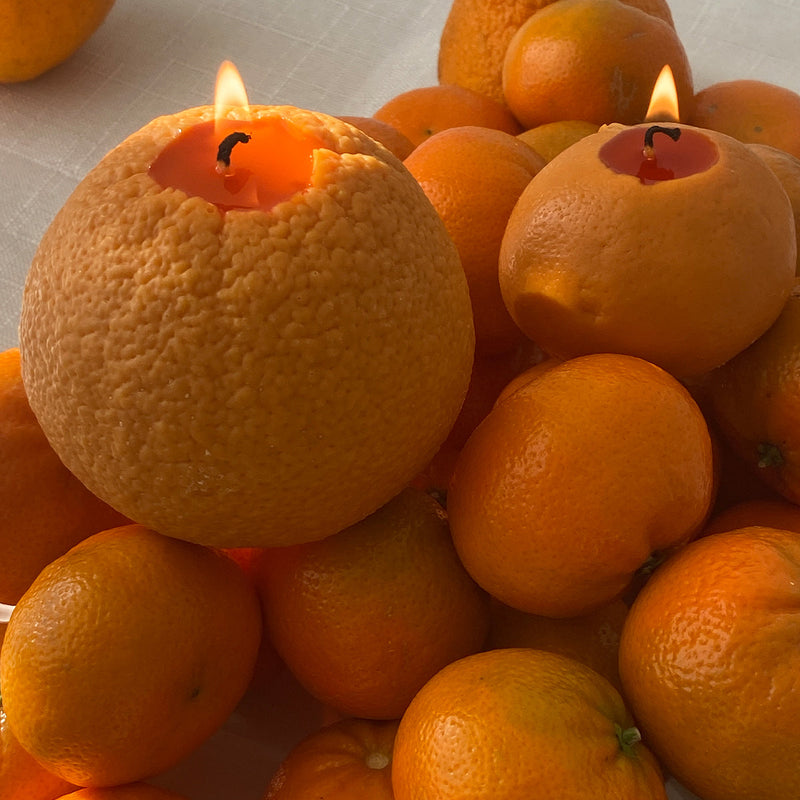 Large Orange Candle-zoom-