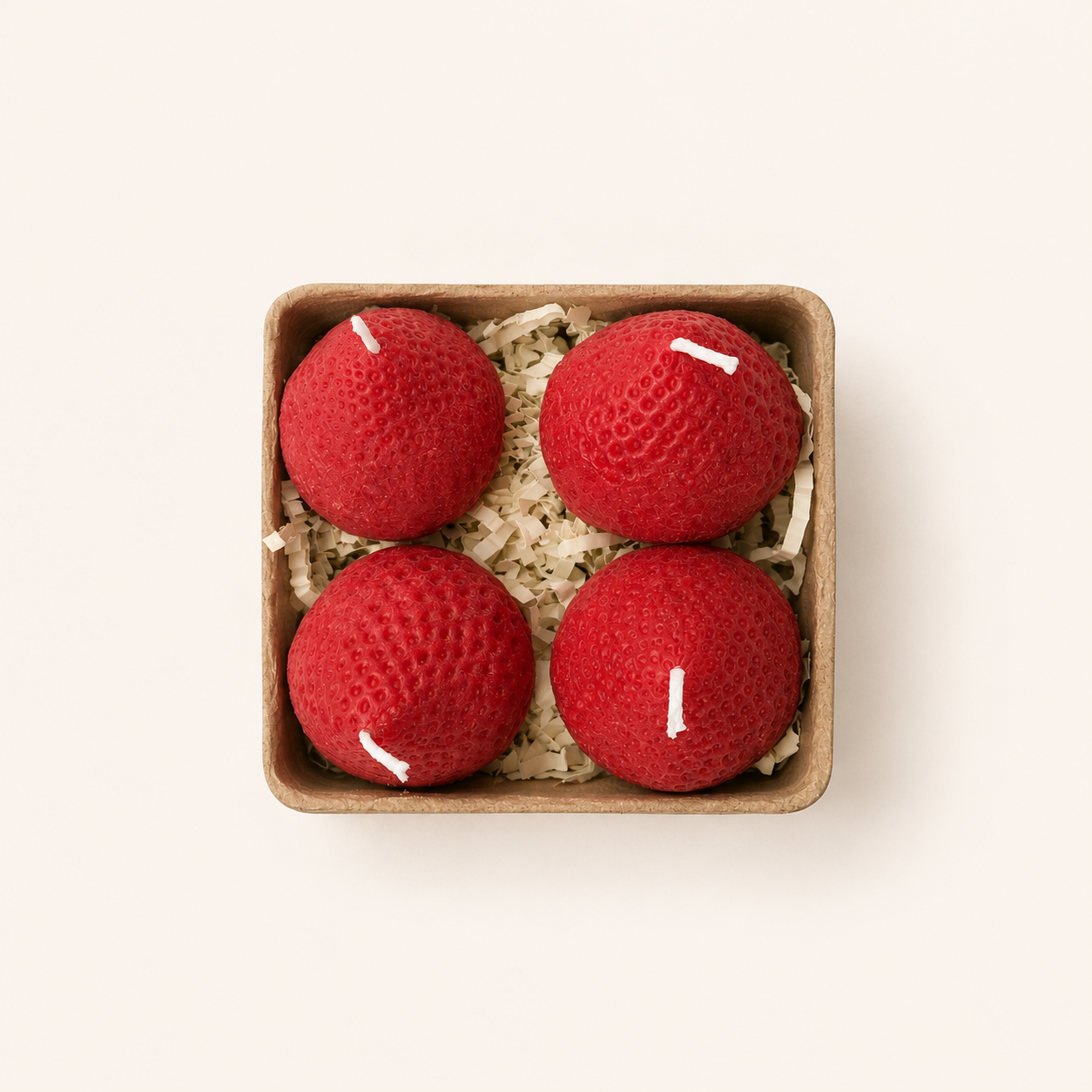 Large Strawberry Candles | Pack of Four-1