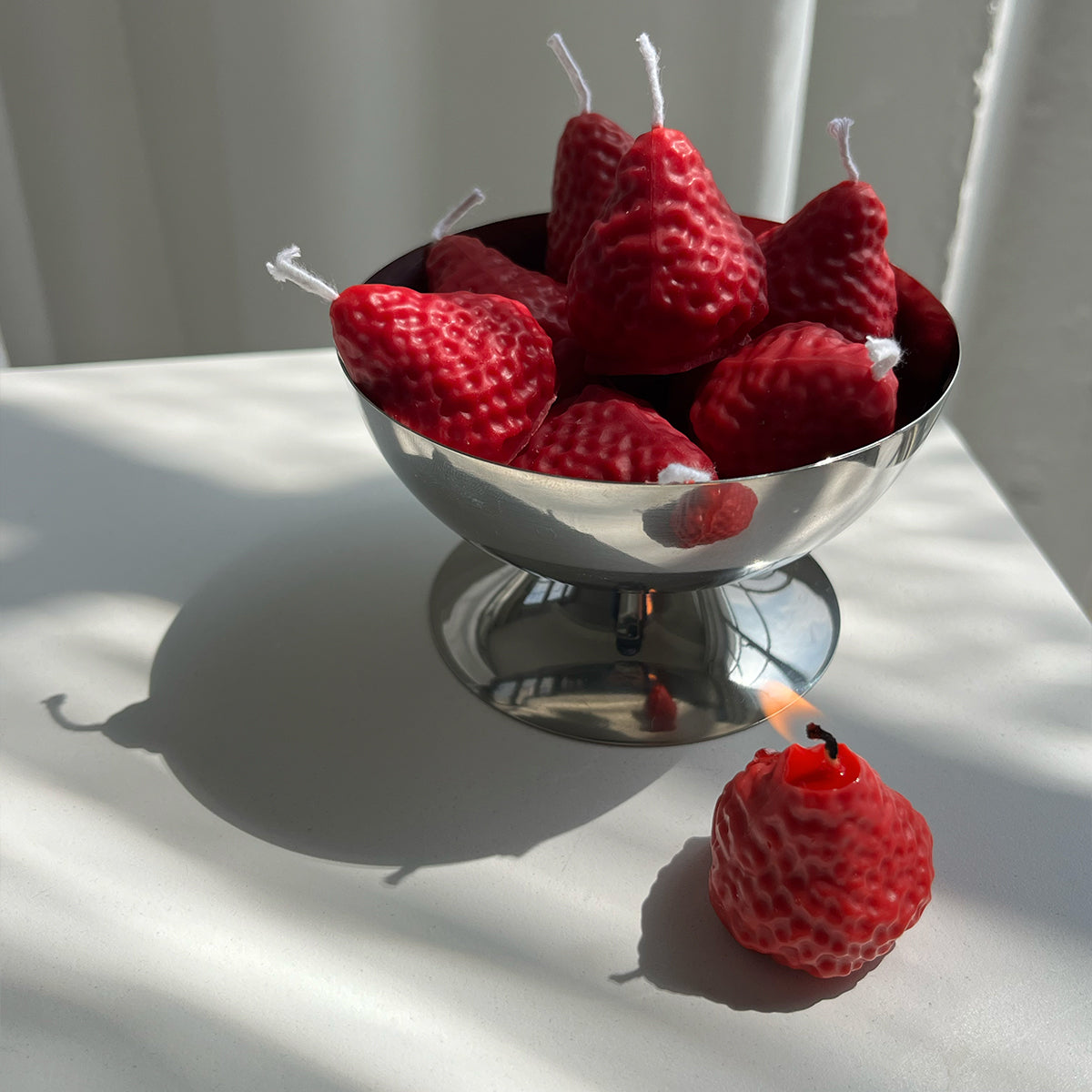 Strawberry Candles | Pack of Eight-zoom-11