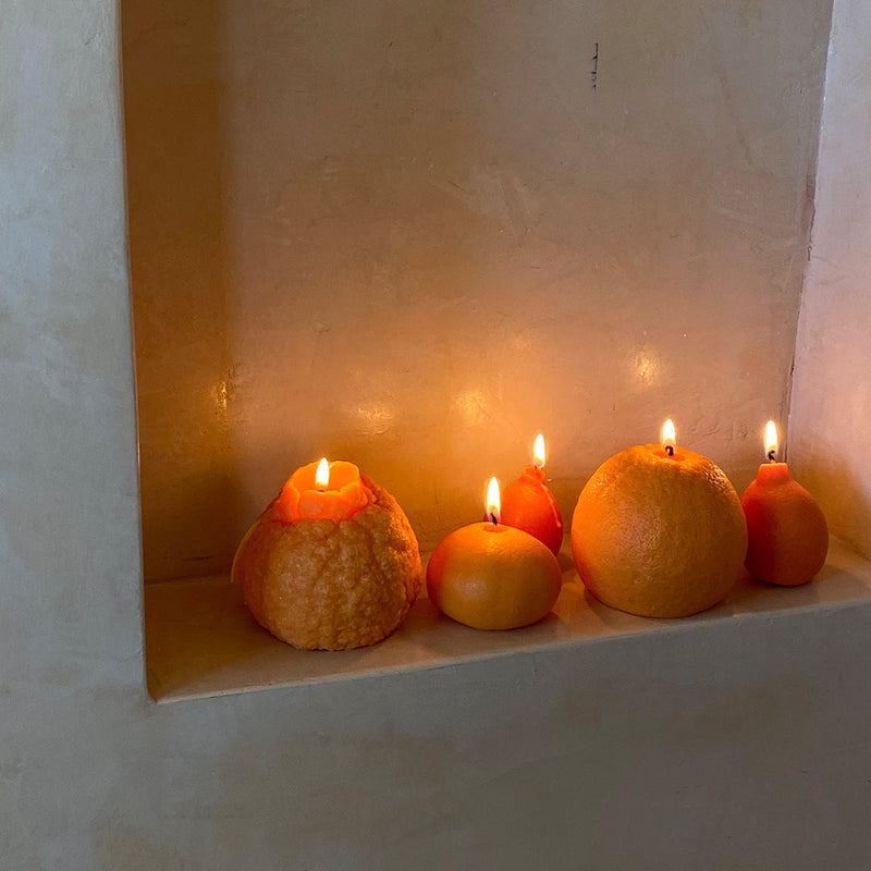Large Dekopon Orange Candle-zoom-