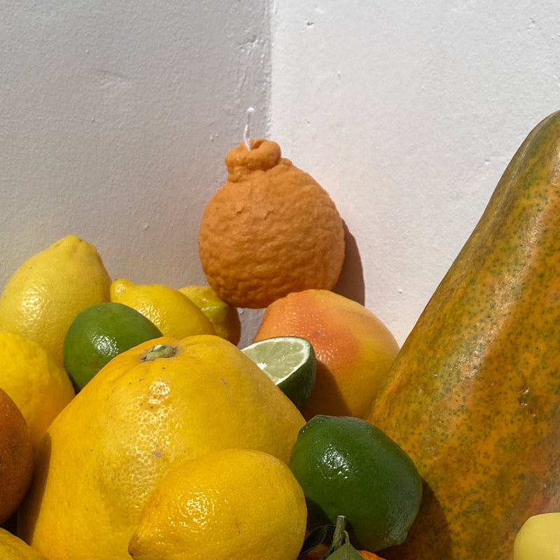 Large Dekopon Orange Candle-zoom-