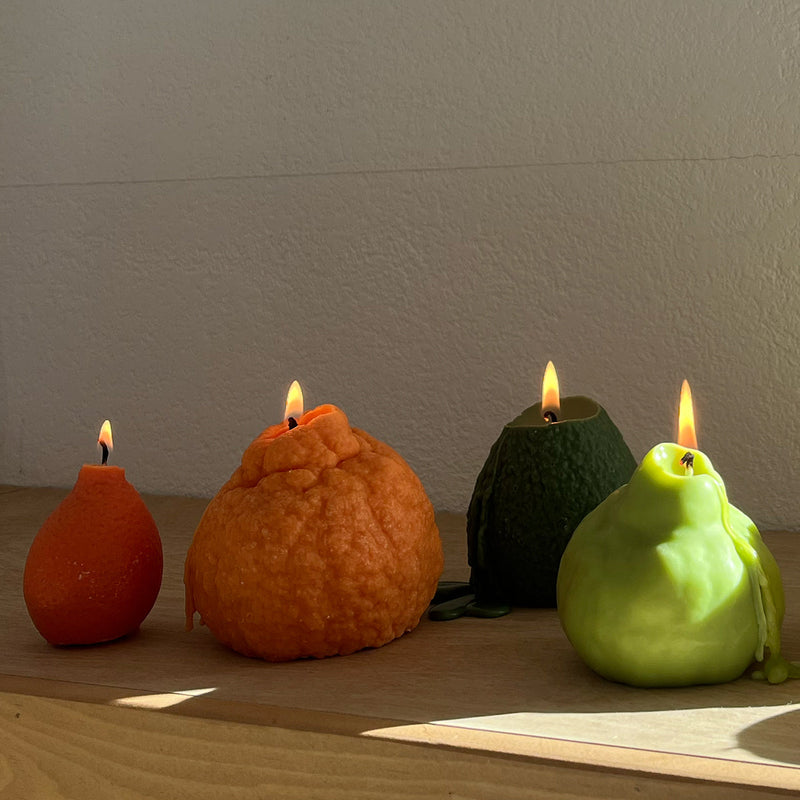 Large Dekopon Orange Candle-zoom-