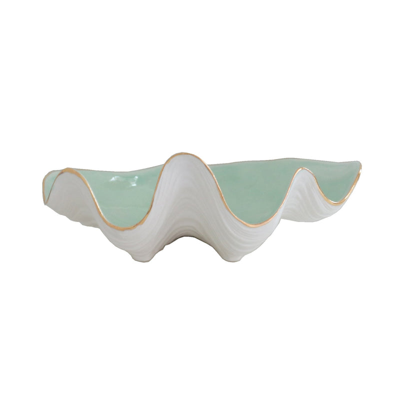 Clam Shell Bowl with 22K Gold Accent-zoom-