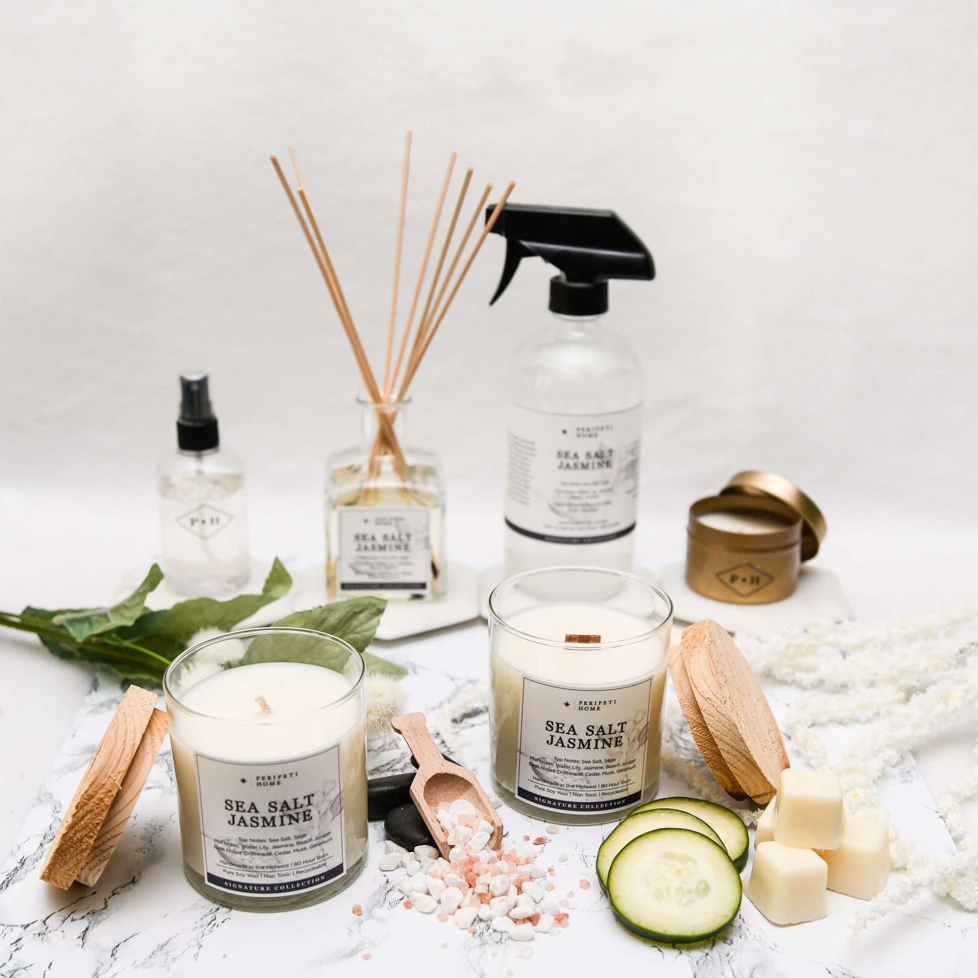 Sea Salt Jasmine Candle, Wax Melt, Diffuser & Room Spray-6