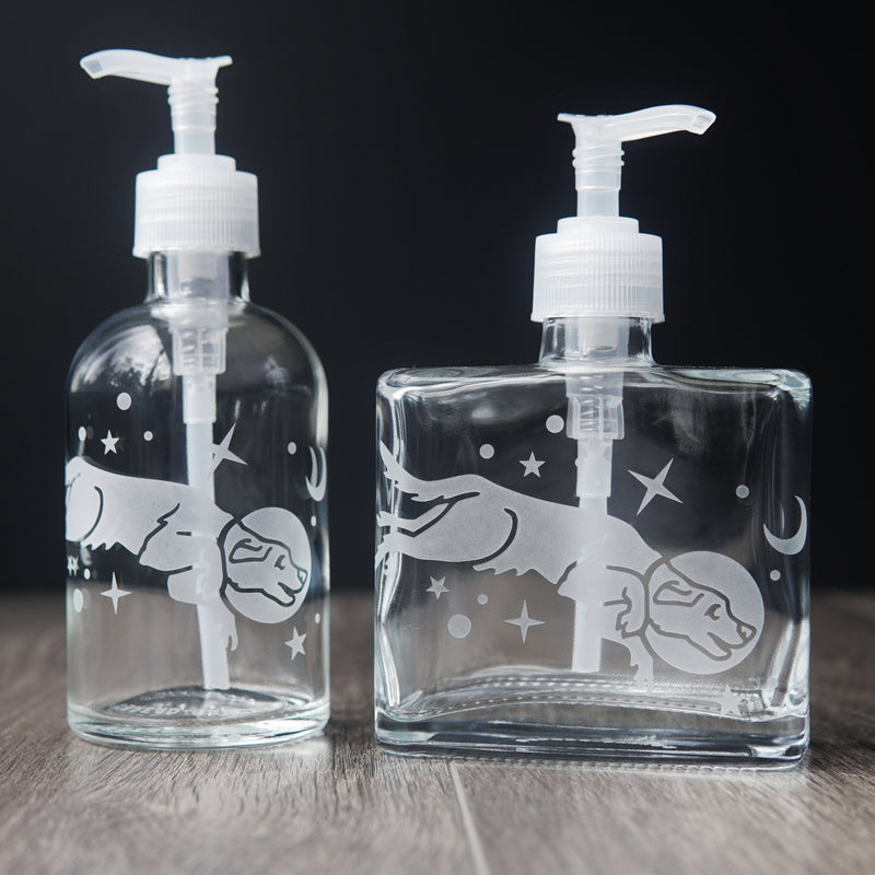 Space Dog Soap Dispenser | Recycled Glass Pump Bottle-zoom-