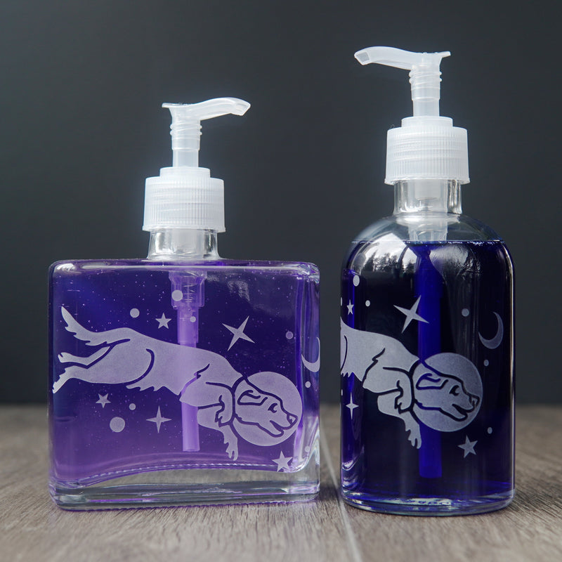 Space Dog Soap Dispenser | Recycled Glass Pump Bottle-zoom-