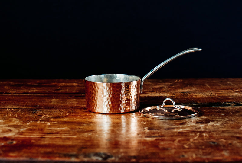 Petite French Copper Butter Pot With Lid-zoom-