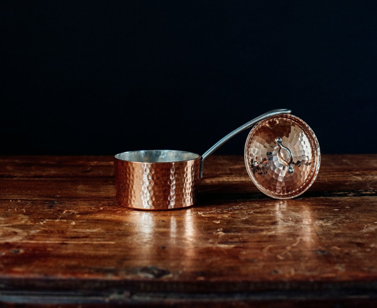 Petite French Copper Butter Pot With Lid-zoom-2
