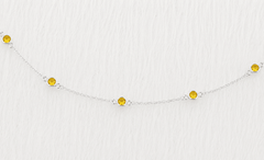 November Birthstone Citrine Bracelet | Sterling Silver & Gold Gemstone Jewelry - Aware House