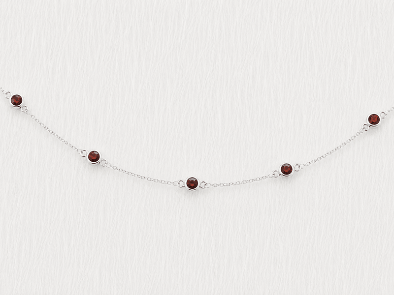 January Birthstone Garnet Bracelet | Sterling Silver & Gold Gemstone Jewelry-zoom-