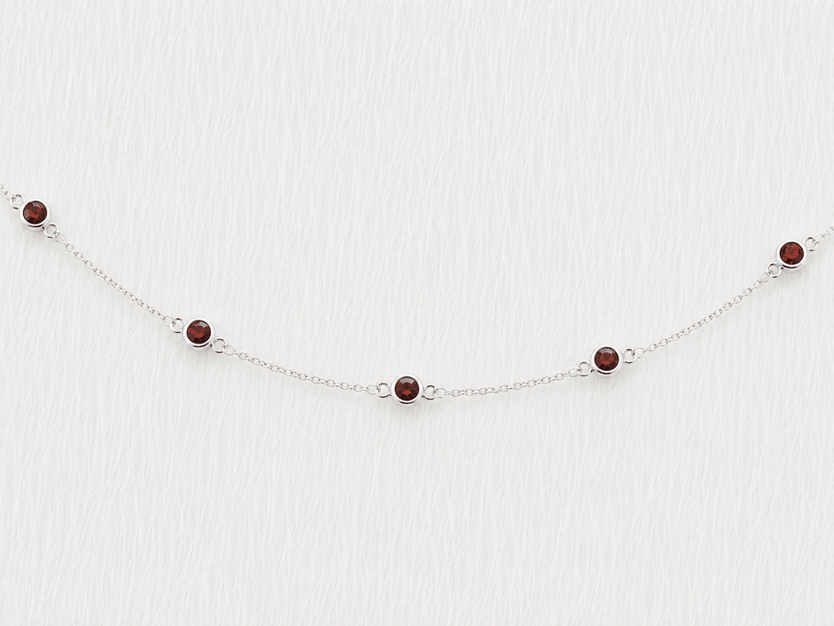 January Birthstone Garnet Bracelet | Sterling Silver & Gold Gemstone Jewelry - Aware House
