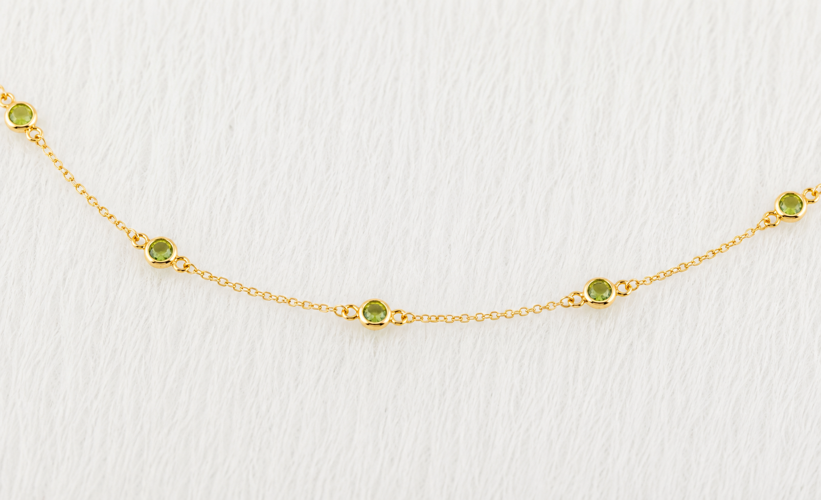 August Birthstone Peridot Bracelet | Sterling Silver & Gold Gemstone Jewelry