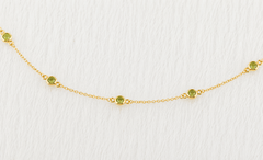 August Birthstone Peridot Bracelet | Sterling Silver & Gold Gemstone Jewelry - Aware House