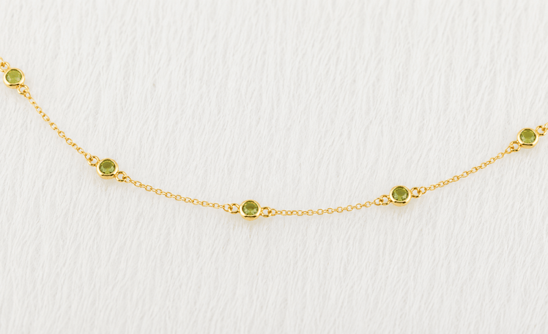 August Birthstone Peridot Bracelet | Sterling Silver & Gold Gemstone Jewelry-zoom-