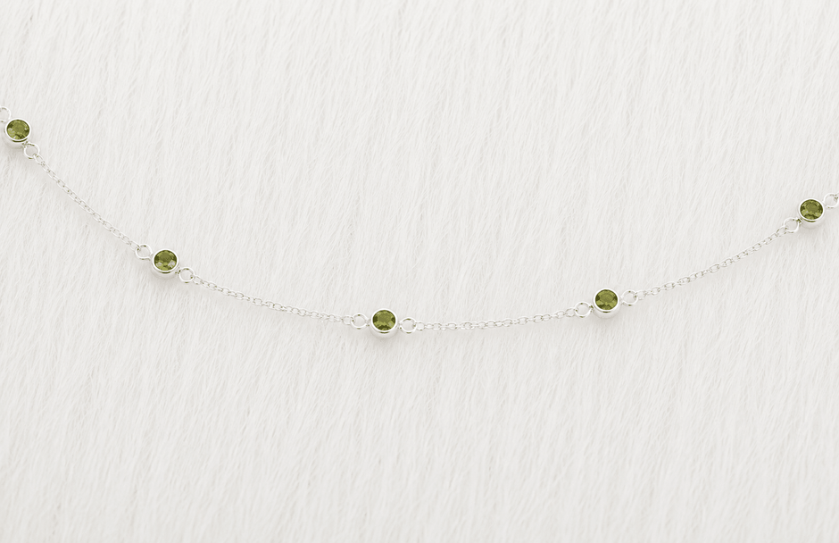 August Birthstone Peridot Bracelet | Sterling Silver & Gold Gemstone Jewelry - Aware House