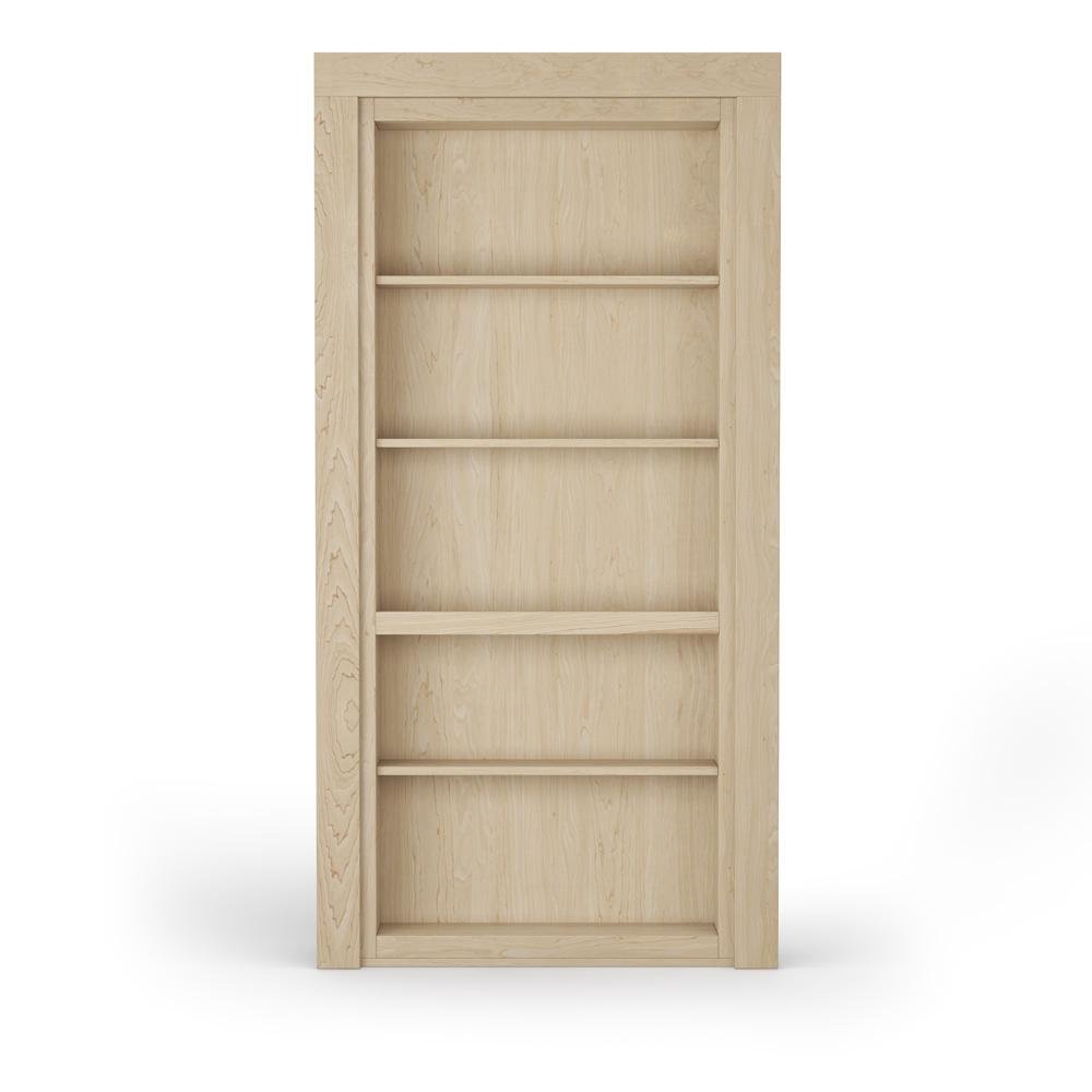 Single Flush Mount Maple Hidden Bookcase Door-16