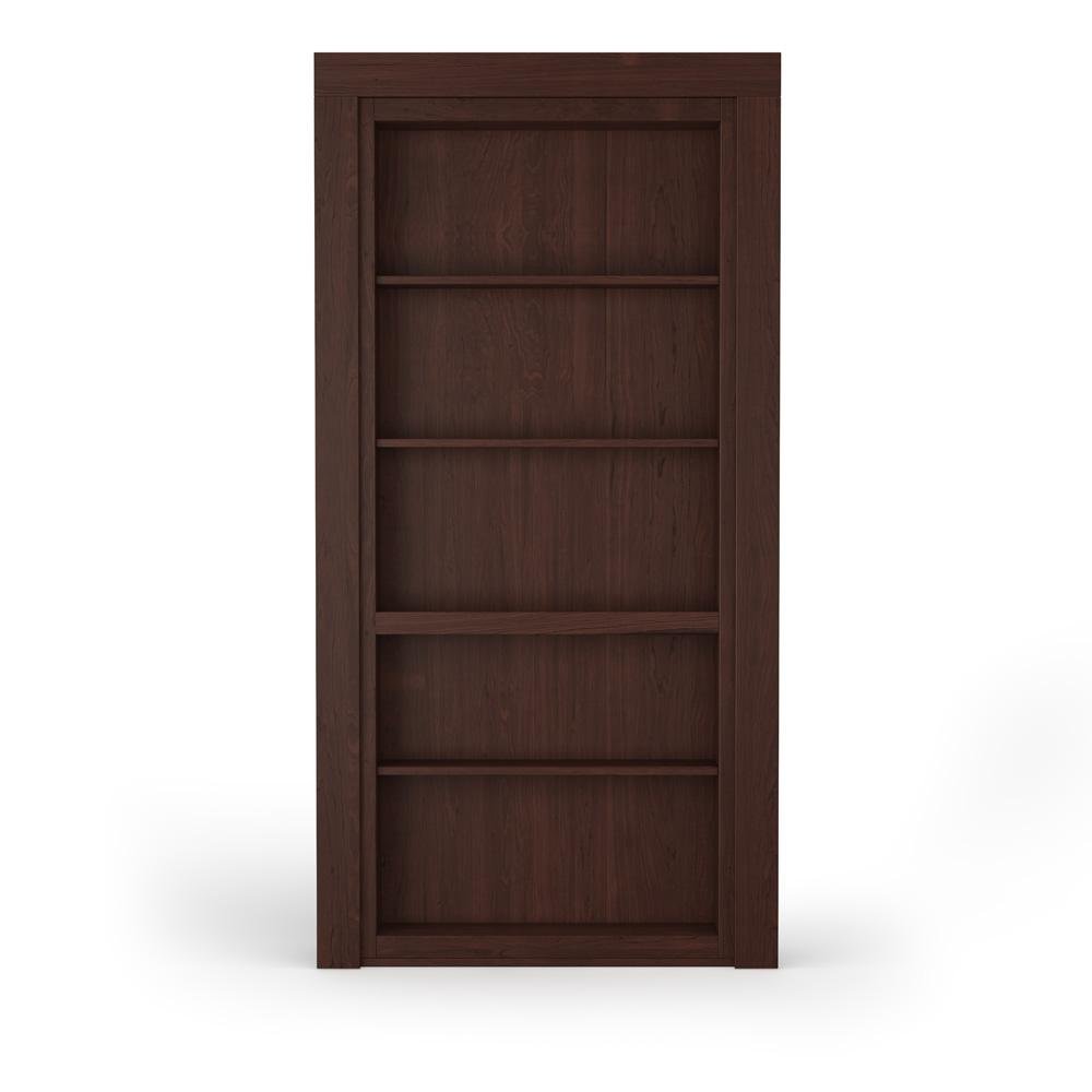 Single Flush Mount Maple Hidden Bookcase Door-14