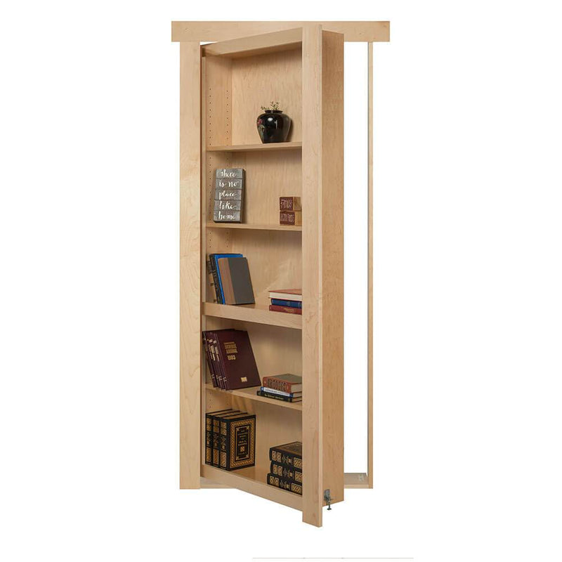 Single Flush Mount Maple Hidden Bookcase Door-zoom-