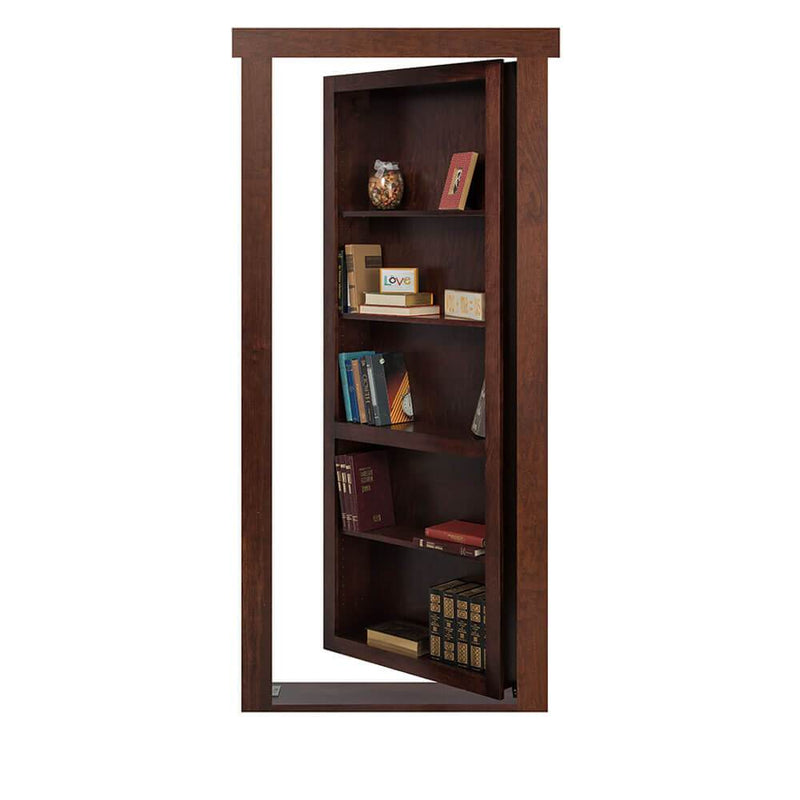 Single Flush Mount Maple Hidden Bookcase Door-zoom-