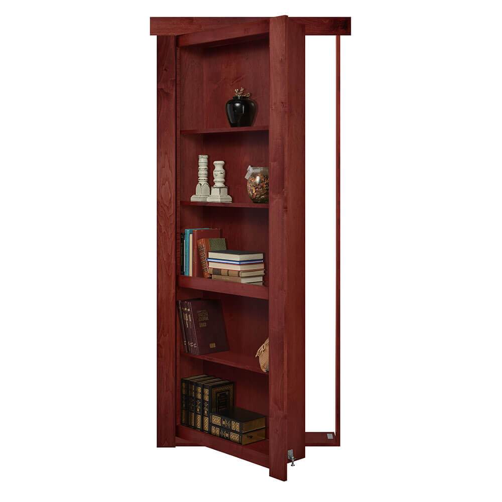 Single Flush Mount Maple Hidden Bookcase Door-4