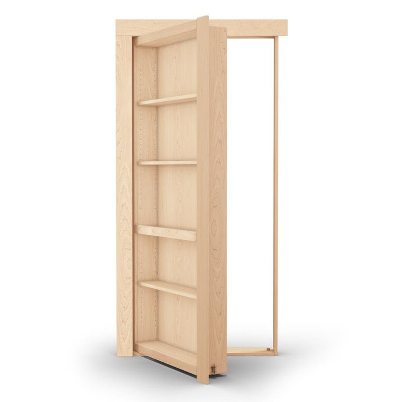 Single Flush Mount Maple Hidden Bookcase Door-zoom-