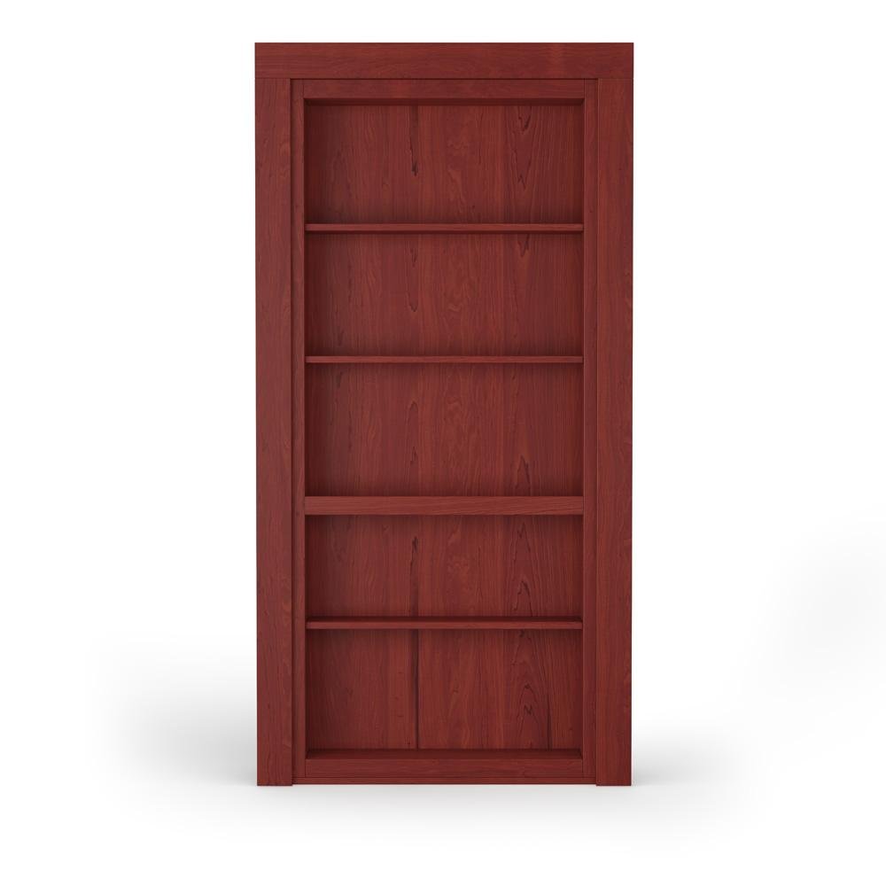 Single Flush Mount Maple Hidden Bookcase Door-12