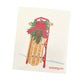 Sled with Red Bow & Pinecone Swag | Christmas & Winter Swedish Dishcloth
