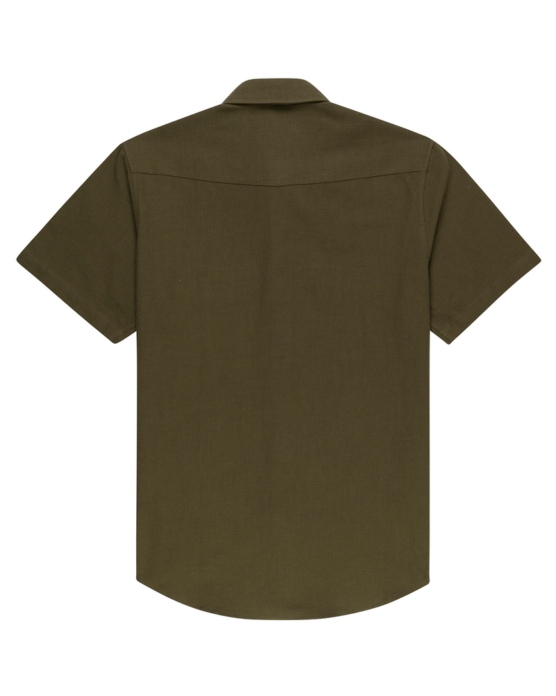 Slub Cotton Olive Drab Men's Shirt-zoom-