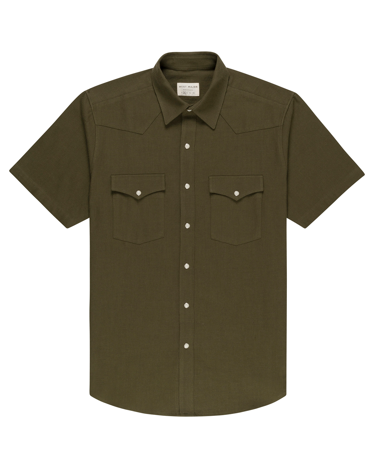 Slub Cotton Olive Drab Men's Shirt-zoom-1