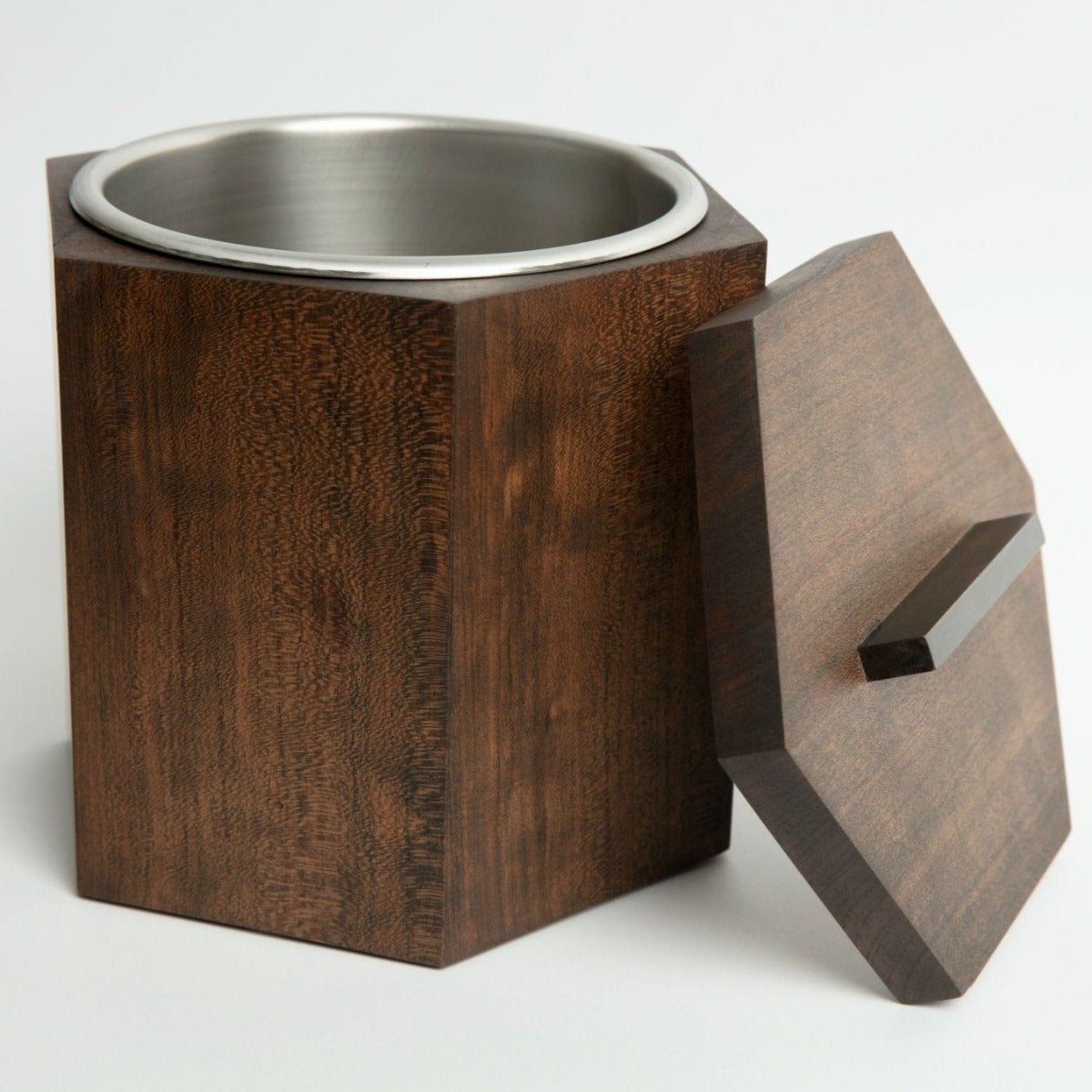Unique Wooden Ice Bucket in Blackened Cherry - Aware House