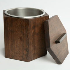 Unique Wooden Ice Bucket in Blackened Cherry - Aware House